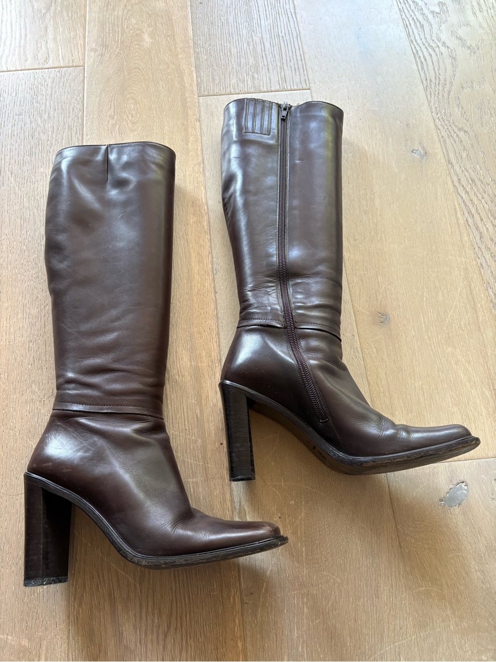 Via Spiga Brown Leather High Heel Knee Boots
